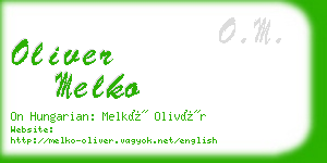 oliver melko business card